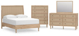 Cielden Full Panel Bed with Mirrored Dresser and Chest in Two-tone from Ashley - Luna Furniture