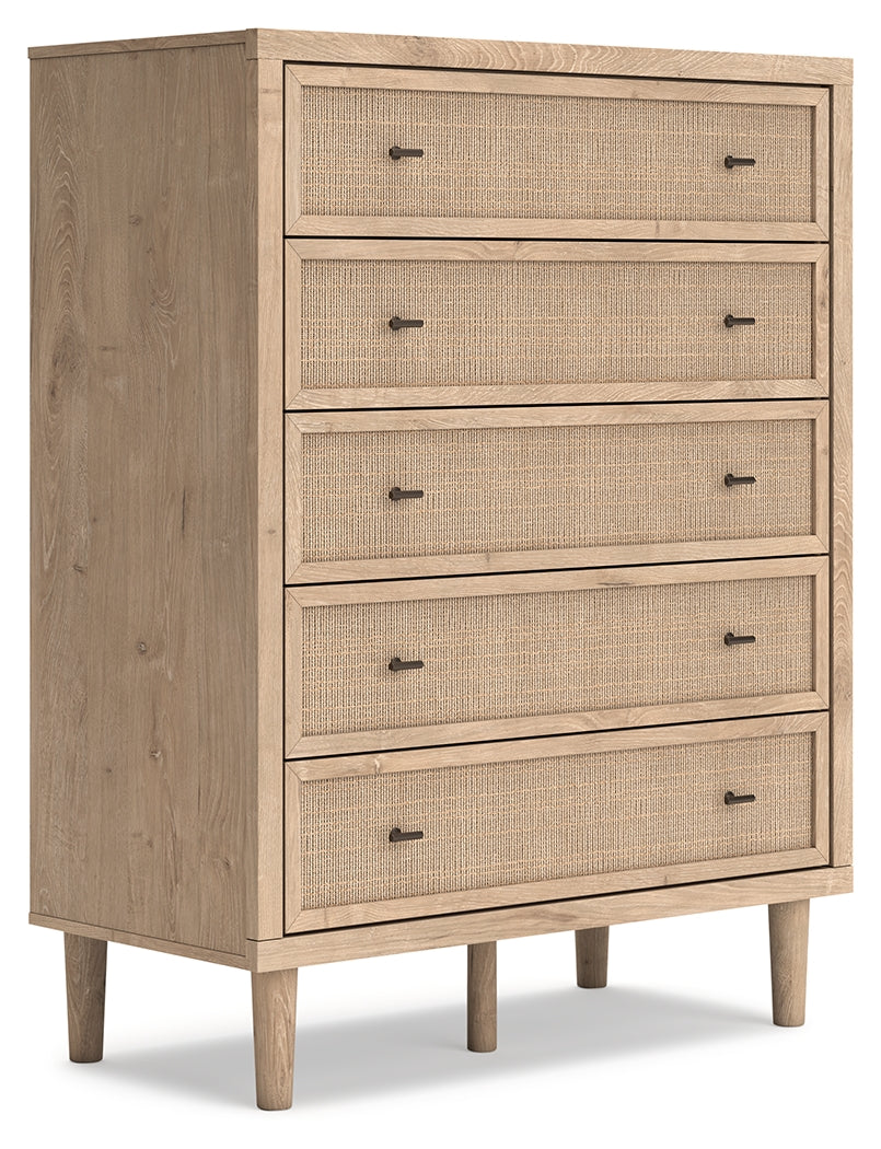 Cielden Full Panel Bed with Mirrored Dresser and Chest in Two-tone from Ashley - Luna Furniture