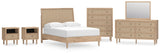 Cielden Full Panel Bed with Mirrored Dresser, Chest and 2 Nightstands in Two-tone - PKG018924