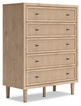 Cielden Full Panel Bed with Mirrored Dresser, Chest and Nightstand in Two-tone - PKG018705