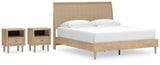 Cielden King Panel Bed with 2 Nightstands in Two-tone from Ashley - Luna Furniture