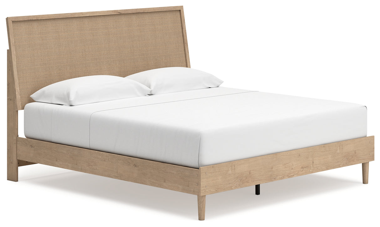 Cielden King Panel Bed with 2 Nightstands in Two-tone from Ashley - Luna Furniture