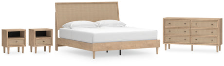 Cielden King Panel Bed with Dresser and 2 Nightstands in Two-tone - PKG018921