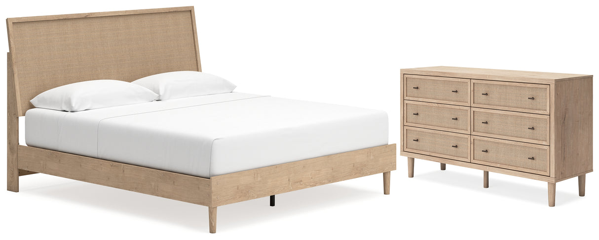 Cielden King Panel Bed with Dresser in Two-tone - PKG018701