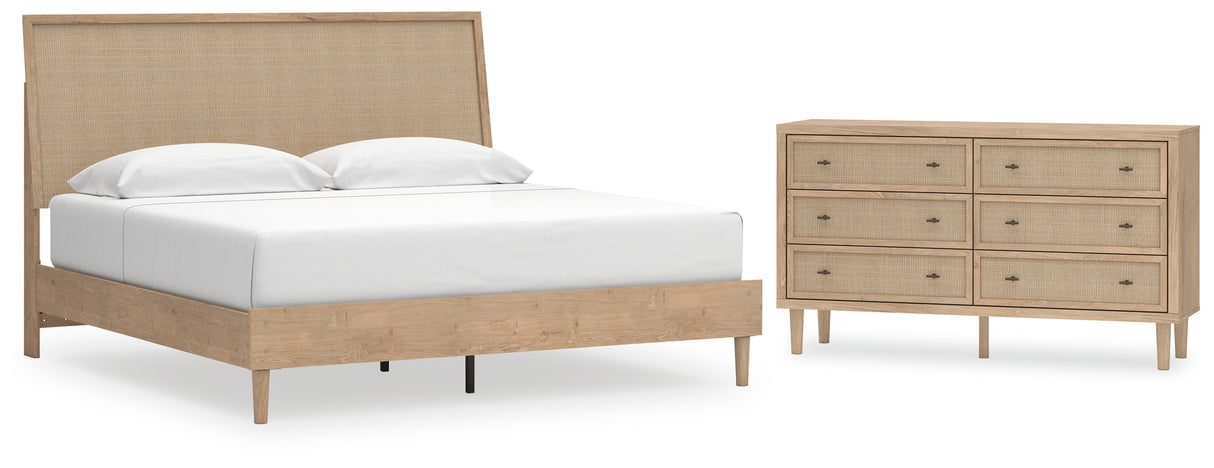 Cielden King Panel Bed with Dresser in Two-tone from Ashley - Luna Furniture