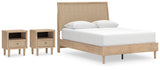 Cielden Queen Panel Bed with 2 Nightstands in Two-tone - PKG018918