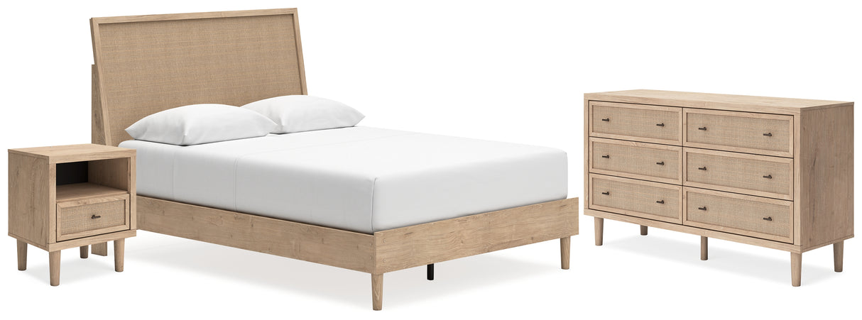 Cielden Queen Panel Bed with Dresser and Nightstand in Two-tone - PKG020446