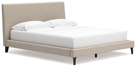 Cielden Soft Gray California King Upholstered Bed with Roll Slats - B1199-94