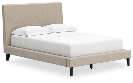 Cielden Soft Gray Full Upholstered Bed with Roll Slats - B1199-72