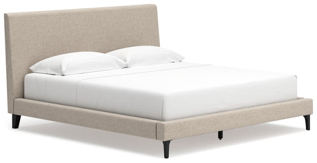 Cielden Soft Gray King Upholstered Bed with Roll Slats - B1199-82