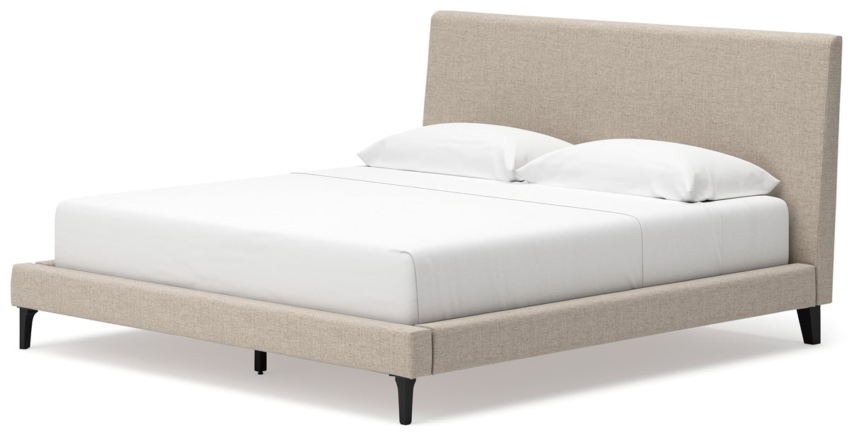 Cielden Soft Gray King Upholstered Bed with Roll Slats from Ashley - Luna Furniture