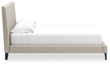 Cielden Soft Gray King Upholstered Bed with Roll Slats from Ashley - Luna Furniture