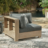 Citrine Park 4-Piece Outdoor Sectional with Ottoman in Brown from Ashley - Luna Furniture