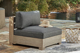 Citrine Park 4-Piece Outdoor Sectional with Ottoman in Brown from Ashley - Luna Furniture