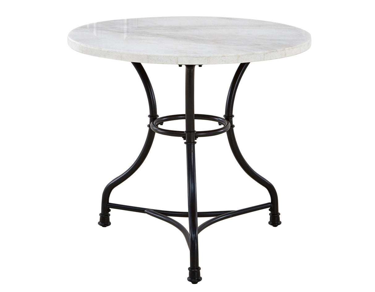 Claire 34 inch Round White Marble Top Bistro Table from Steve Silver - Luna Furniture