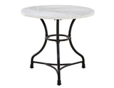 Claire 34 inch Round White Marble Top Bistro Table from Steve Silver - Luna Furniture