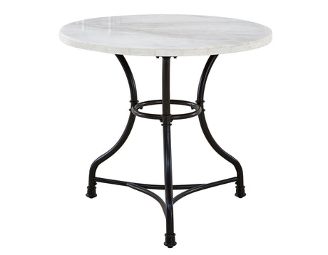 Claire 34 inch Round White Marble Top Bistro Table from Steve Silver - Luna Furniture