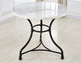 Claire 34 inch Round White Marble Top Bistro Table from Steve Silver - Luna Furniture