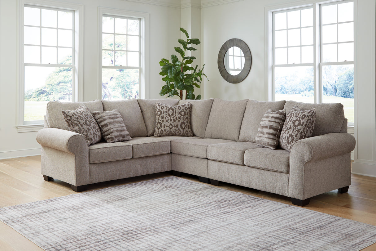 Claireah 3-Piece Sectional with Ottoman in Umber - PKG015821