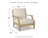 Clare View Outdoor Loveseat with 2 Lounge Chairs in Beige from Ashley - Luna Furniture