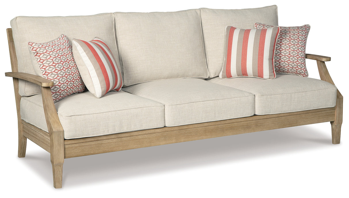 Clare View Outdoor Sofa and Loveseat in Beige from Ashley - Luna Furniture