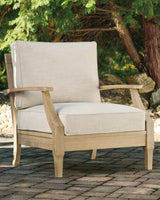 Clare View Outdoor Sofa with Lounge Chair in Beige from Ashley - Luna Furniture