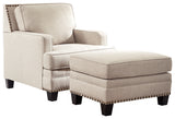 Claredon Chair and Ottoman in Linen from Ashley - Luna Furniture