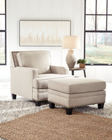 Claredon Chair and Ottoman in Linen from Ashley - Luna Furniture