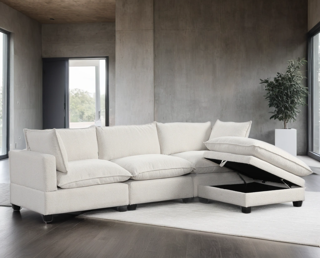 Cloud Cream 4-Piece Modular Sectional from Happy Homes - Luna Furniture