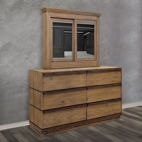 Coimbra Rustic Natural Tone Cabinet Mirror from Furniture of America - Luna Furniture