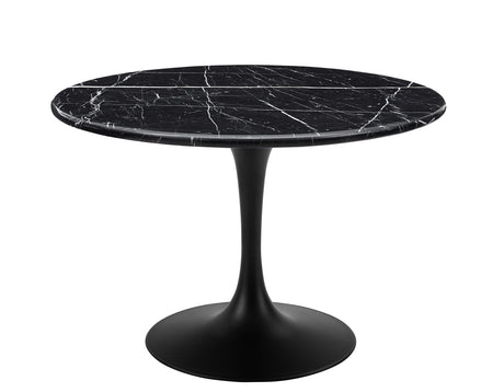 Colfax 45 inch Round Black Marquina Marble Top/Black Base Dining Table from Steve Silver - Luna Furniture