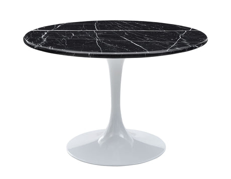 Colfax 45 inch Round Black Marquina Marble Top/White Base Dining Table from Steve Silver - Luna Furniture