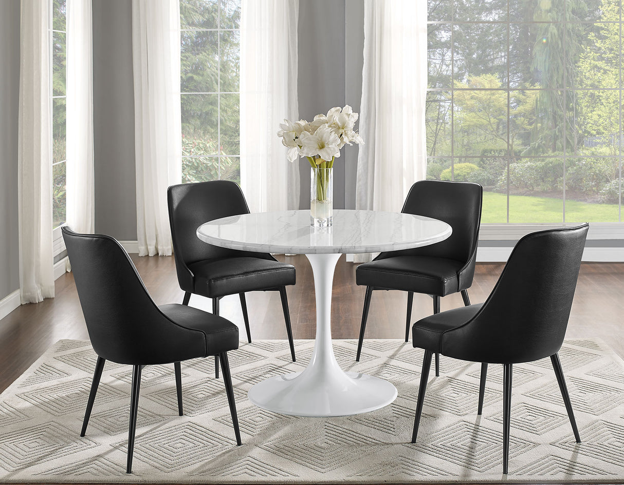 Colfax 5-Piece White Marble Dining Set(Table & 4 Chairs) from Steve Silver - Luna Furniture