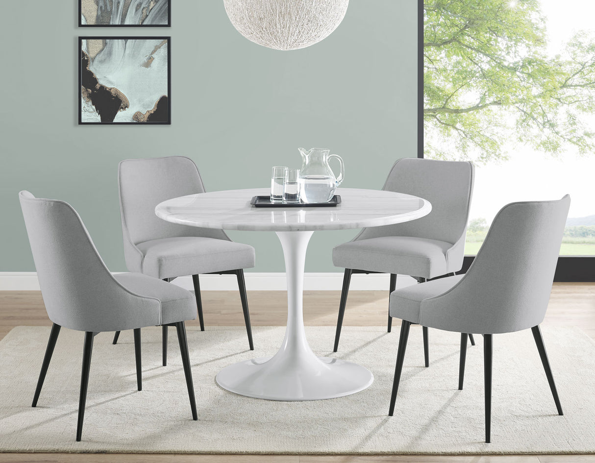 Colfax 5-Piece White Marble Dining Set(Table & 4 Chairs) from Steve Silver - Luna Furniture