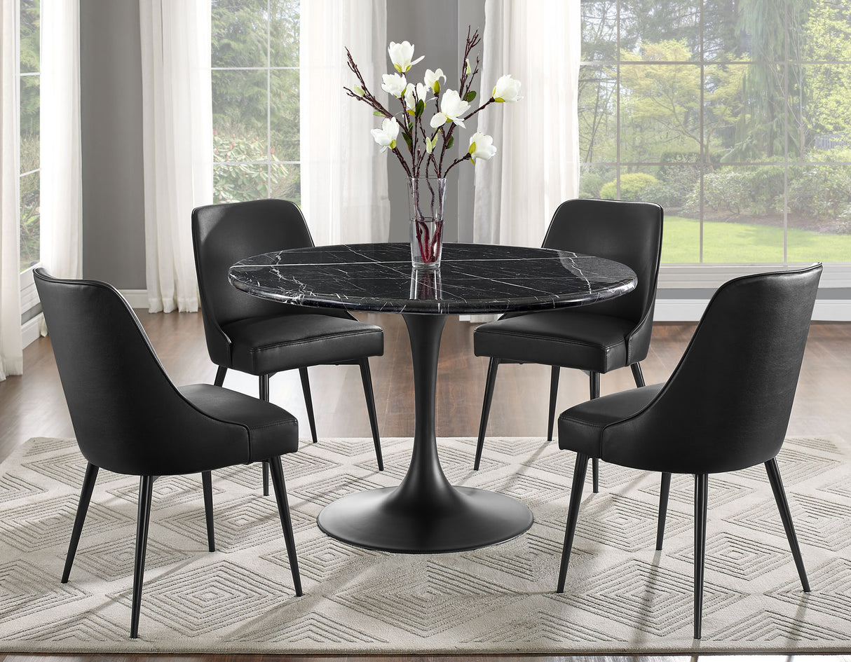 Colfax 5-Piece White Marble Dining Set(Table & 4 Chairs) from Steve Silver - Luna Furniture