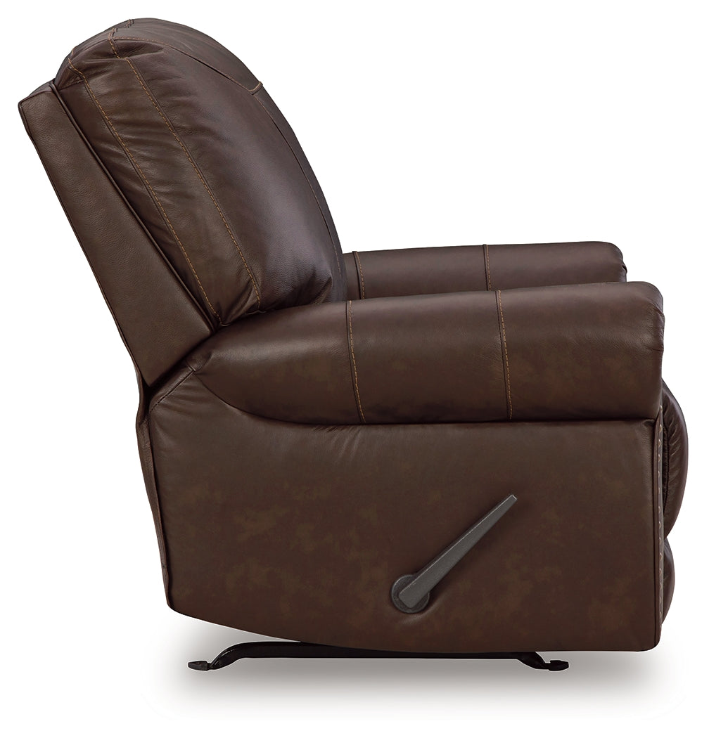 Colleton Sofa, Loveseat and Recliner in Dark Brown - PKG015827