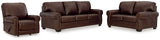 Colleton Sofa, Loveseat and Recliner in Dark Brown - PKG015827