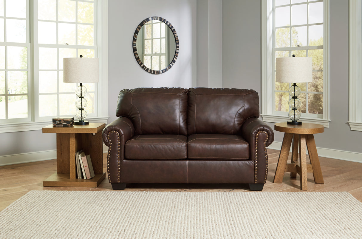 Colleton Sofa, Loveseat and Recliner in Dark Brown - PKG015827