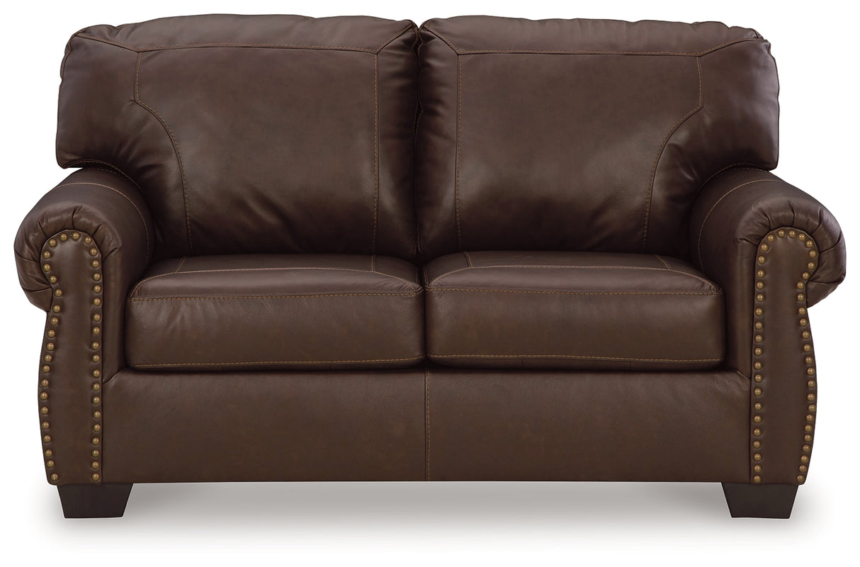 Colleton Sofa, Loveseat and Recliner in Dark Brown - PKG015827