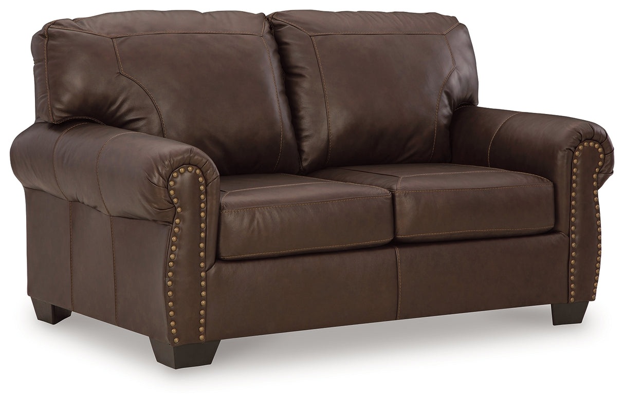 Colleton Sofa, Loveseat and Recliner in Dark Brown - PKG015827