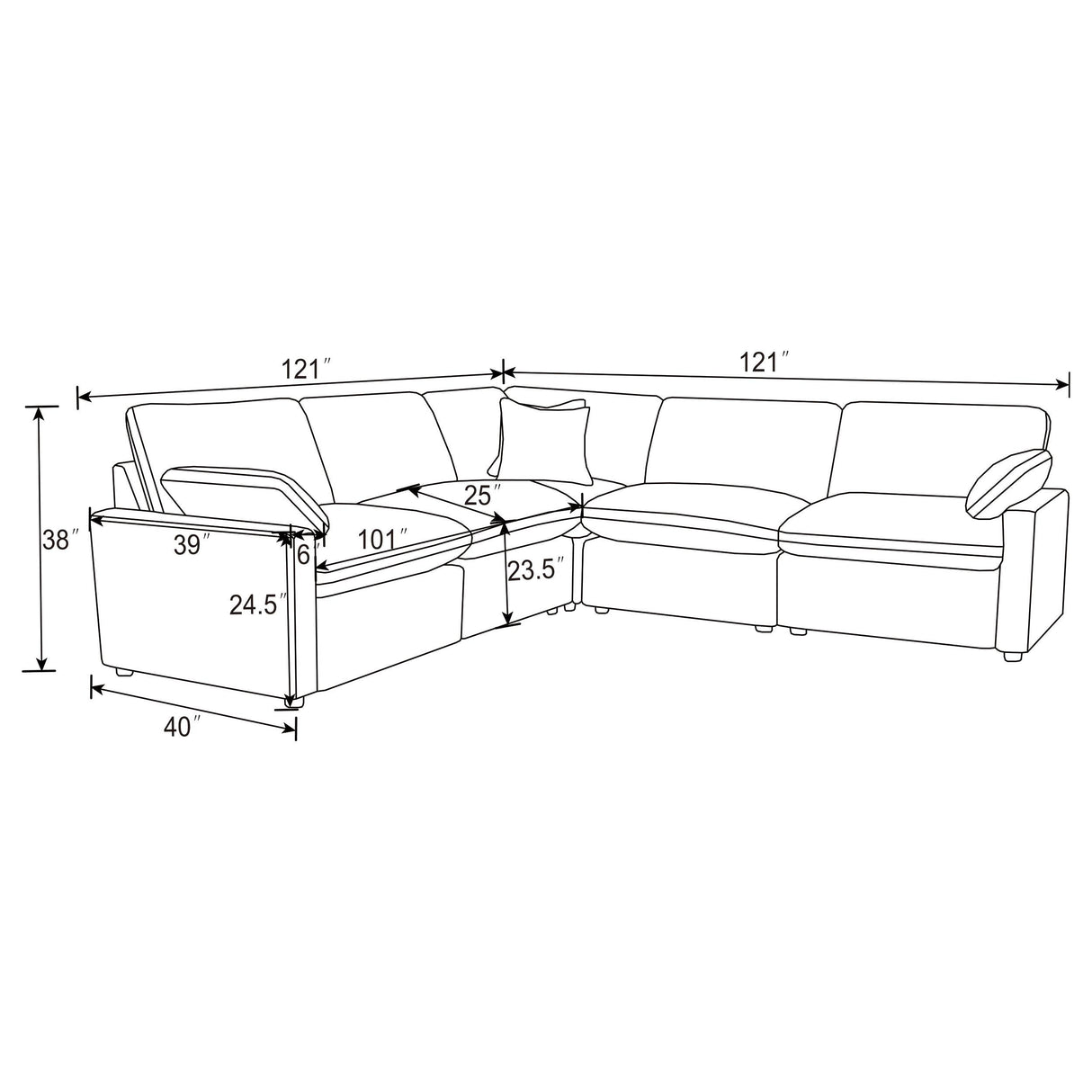 Collins 5-piece Modular Power Reclining Sectional Sofa Grey - 609560P