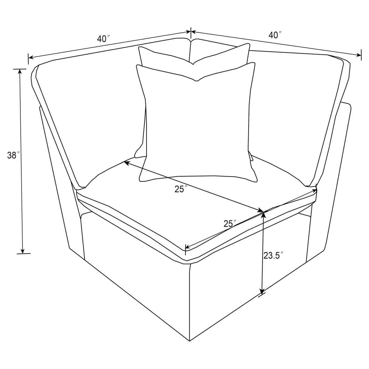 Collins Upholstered Corner Chair Grey - 609560CRN