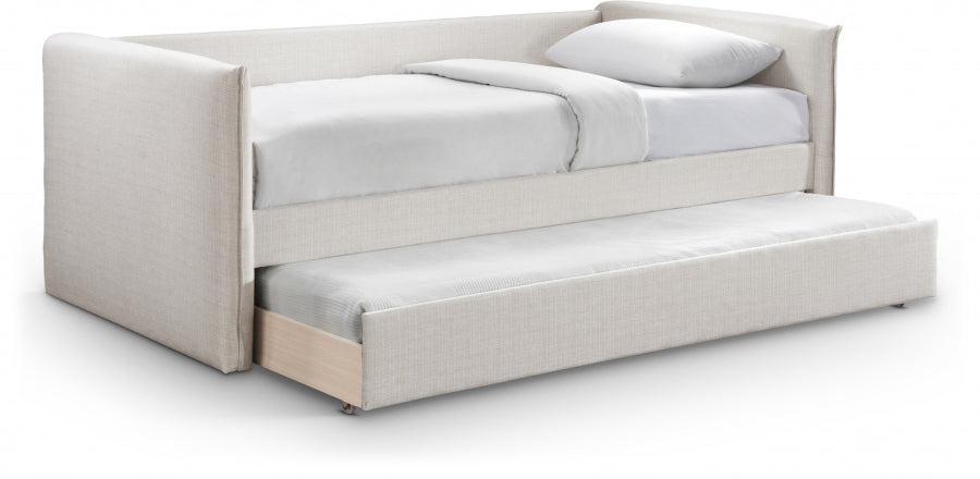 Colton Linen Textured Fabric Twin Daybed Cream from Meridian - Luna Furniture