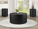 Colvin 18″ Round End Table, Black Finish from Steve Silver - Luna Furniture