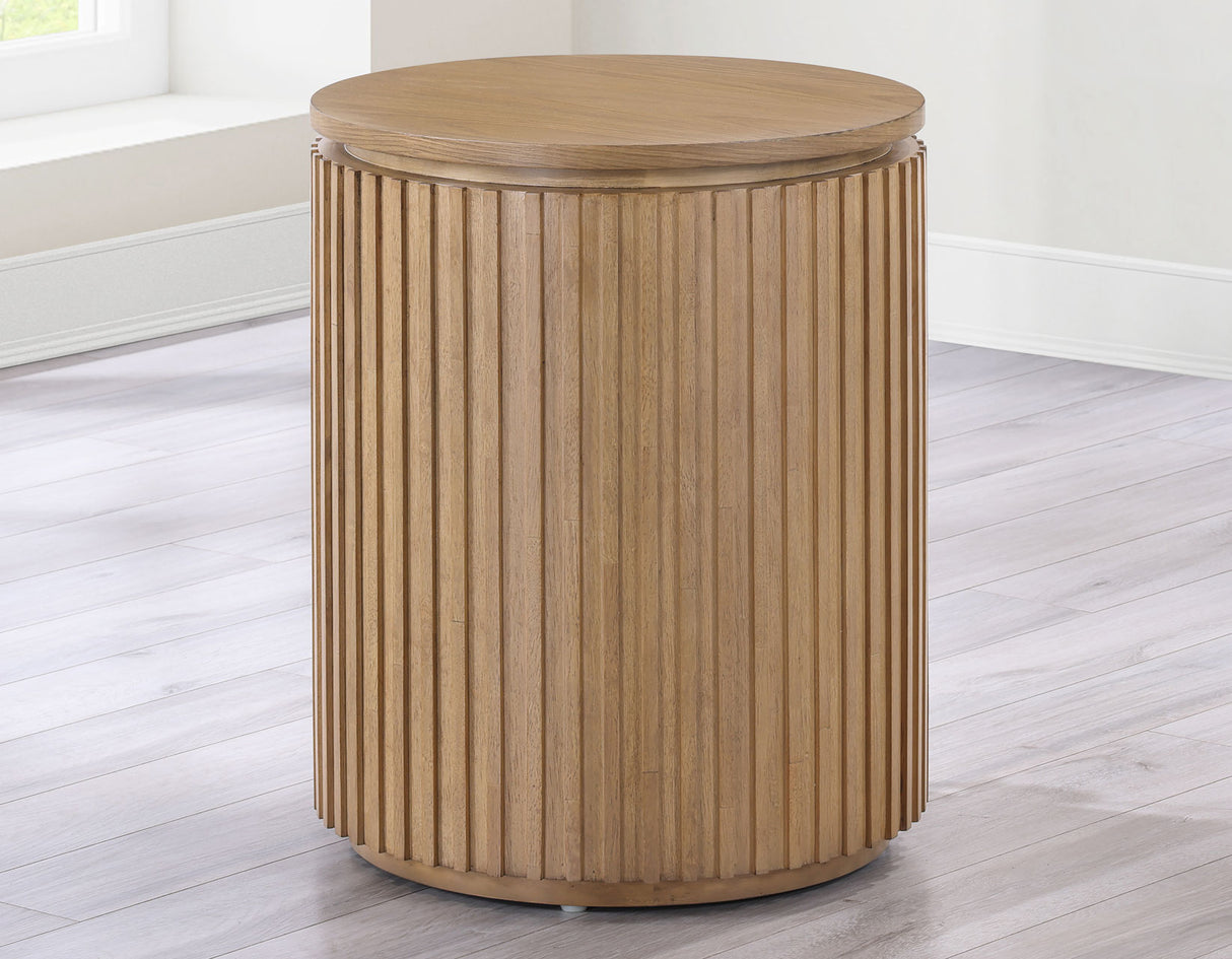 Colvin 18″ Round End Table, Toffee Finish from Steve Silver - Luna Furniture