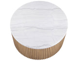 Colvin 3-Piece White Marble Top Table Set, Toffee Finish from Steve Silver - Luna Furniture