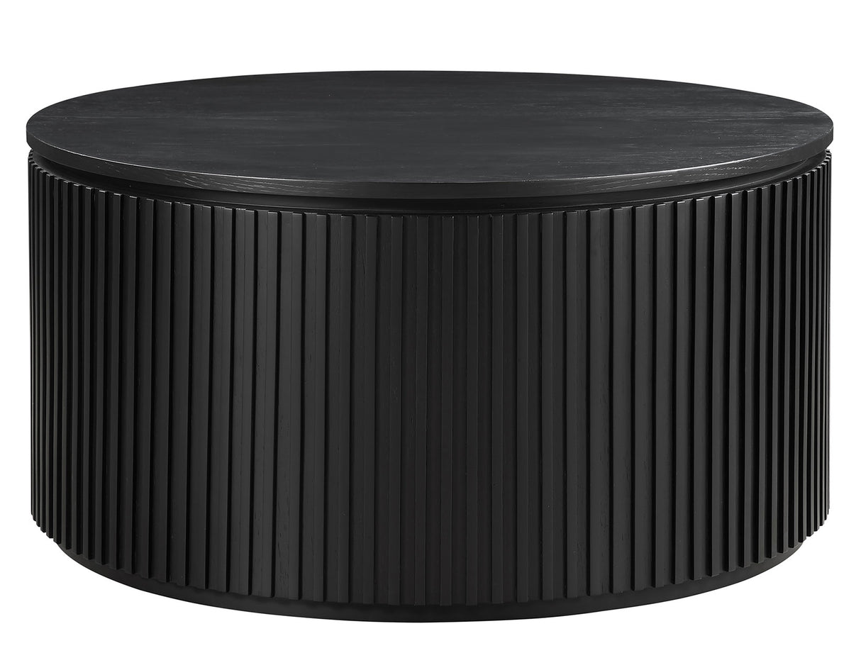 Colvin 36″ Round Castered Coffee Table, Black Finish from Steve Silver - Luna Furniture