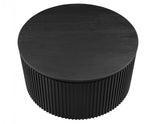 Colvin 36″ Round Castered Coffee Table, Black Finish from Steve Silver - Luna Furniture