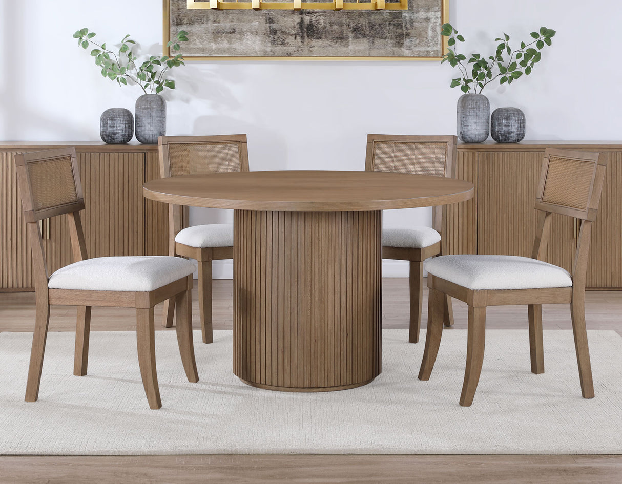 Colvin 5-Piece 52-inch Round Dining Set, Brown from Steve Silver - Luna Furniture