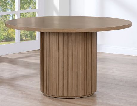 Colvin 52″ Round Dining Table, Toffee finish from Steve Silver - Luna Furniture